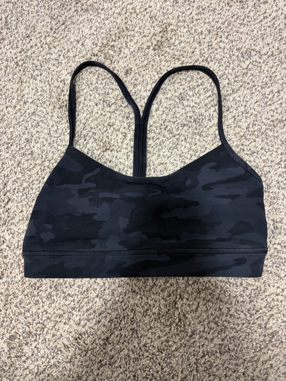lululemon athletica flow y Black Camo T-Back Sports Bralette
